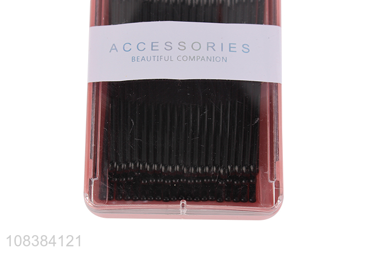 Wholesale price black simple hair clips metal hairpins