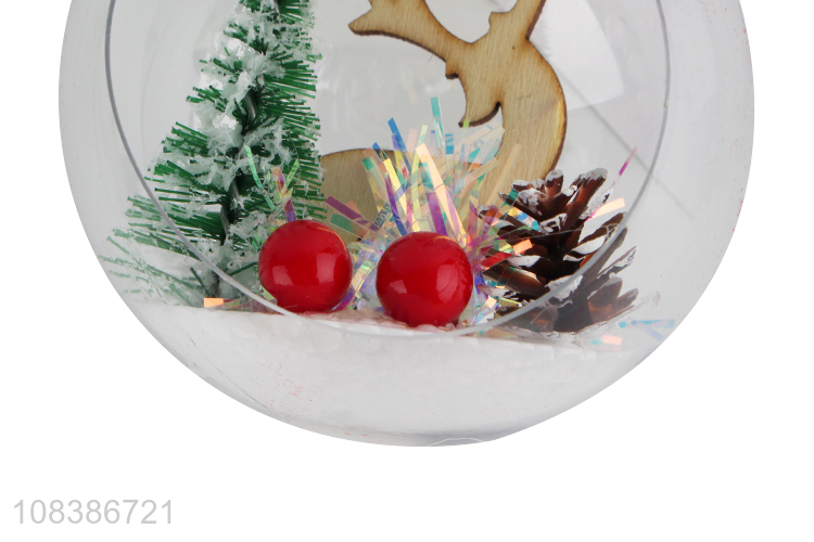 Hot sale transparent christmas ball hangings party ornaments