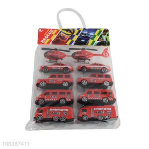 China products 10pieces plastic fire fighting truck model toys