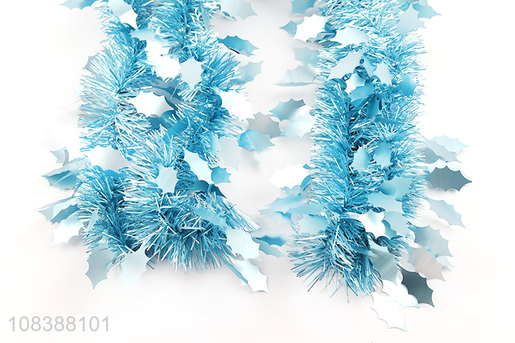 Wholesale Christmas tinsel garland metallic streamers twist shiny tinsel