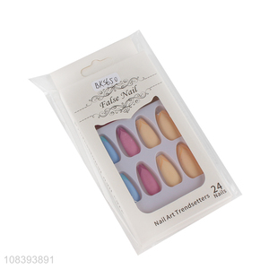 Good quality candy-colored press on false nails fake nails nail tips