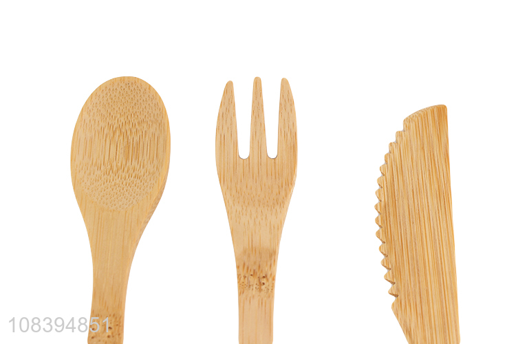 Factory wholesale bamboo knife and fork set for dinner