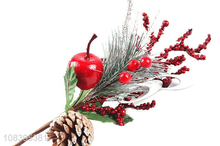 Low price red berries pine cone christmas twigs for sale