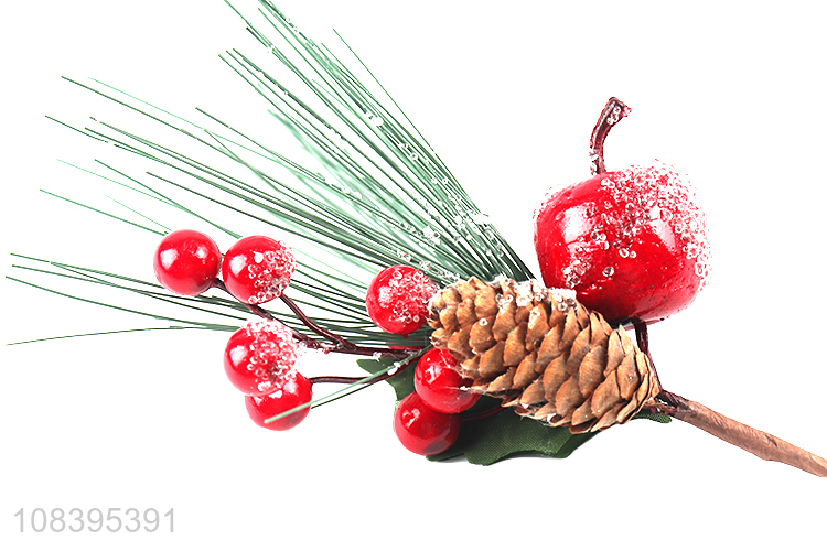 China wholesale pine cone christmas picks with red berries