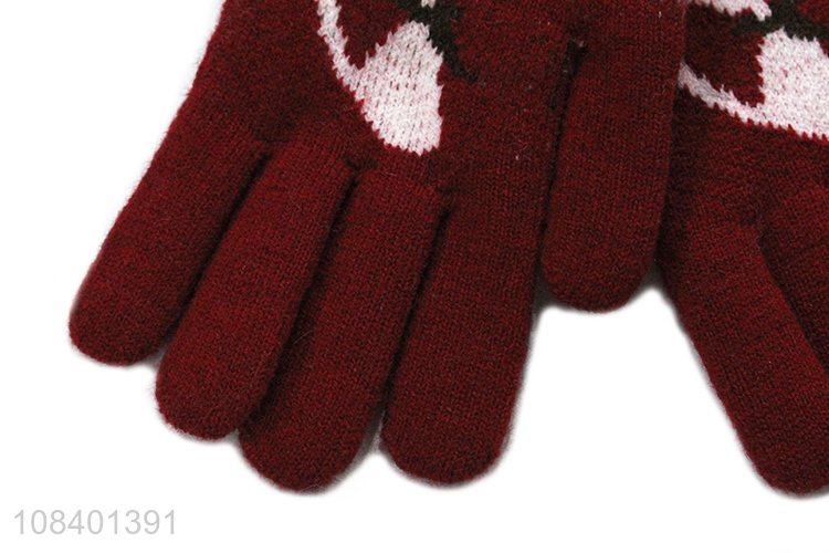 Yiwu factory animal printed warm gloves for children