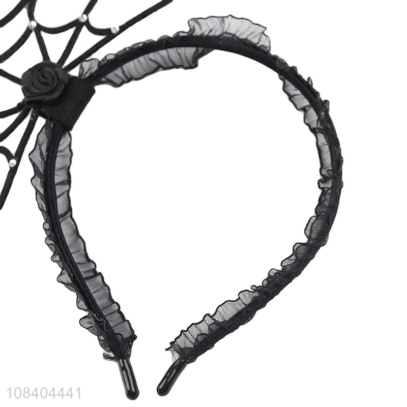 New arrival halloween spider web trick hair hoop