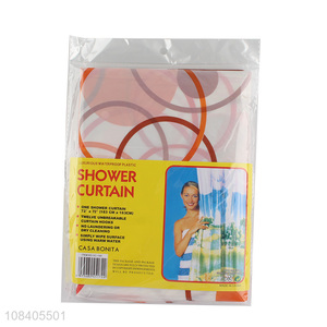 High quality bathroom accessories circle printed PE <em>shower</em> <em>curtain</em> set