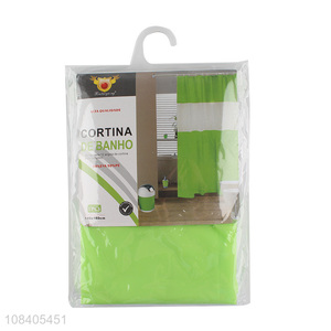 New arrival solid color durable PEVA <em>shower</em> <em>curtain</em> set with hooks