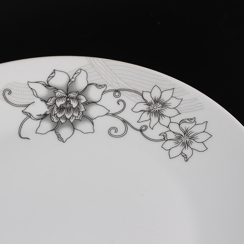 Popular products flower printer ceramic plate for dinnerware