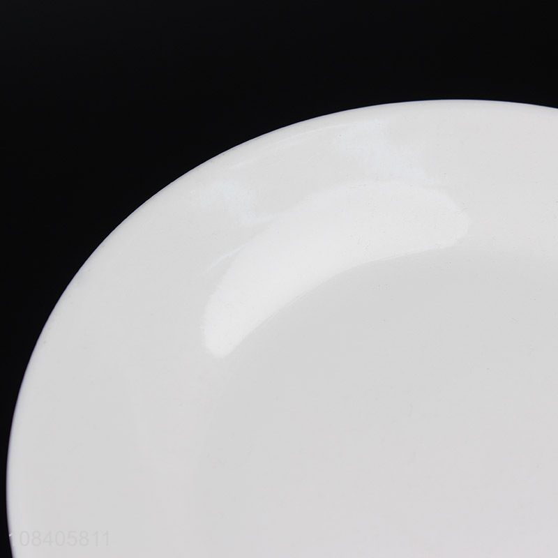 Low price simple design white ceramic plate for dinnerware