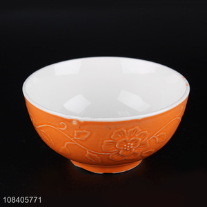 New arrival ceramic embossment dinnerware bowl wholesale