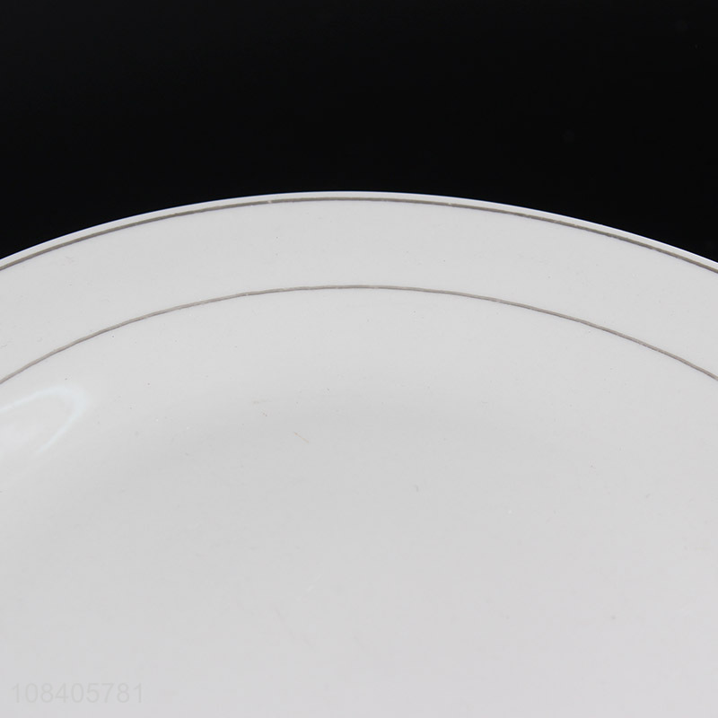 Good quality white ceramic reusable plate for tableware