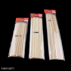 Hot selling 50 pieces natural bamboo skewers for barbecue appetiser fruit