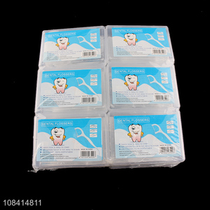 Factory wholesale 30 pieces individual dental floos picks in plastic box