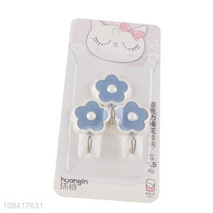 Factory price acrylic flower-shaped hooks sticky hooks