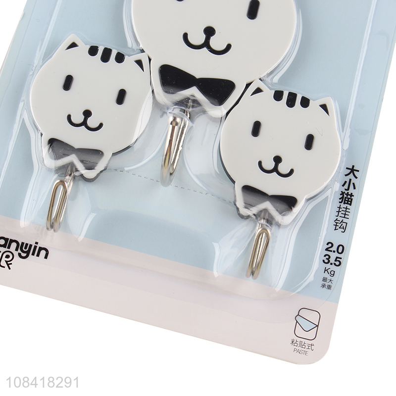 Hot products cute cat wall sticky hooks for storage