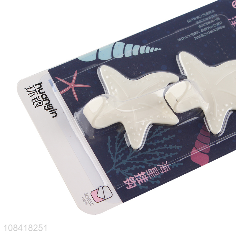 Hot sale simple starfish free punch sticky hooks