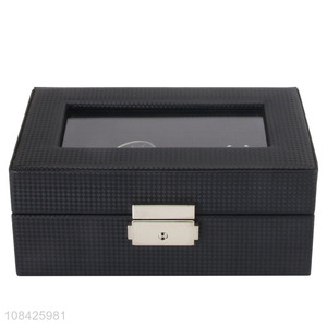 Good wholesale price wooden watch box PU leather watch case