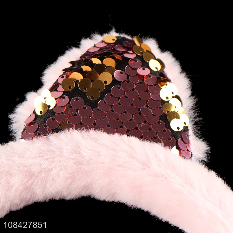 High quality fashion sequins cat ear warm earmuffs