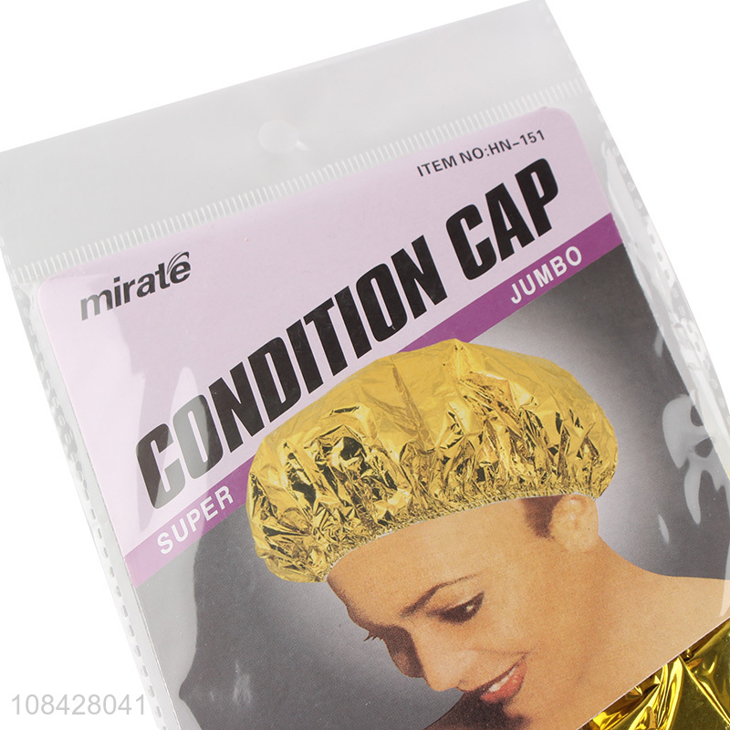 Yiwu wholesale golden tinfoil shower cap for bath