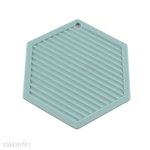 Wholesale hexagonal non-slip silicone trivet mat heat resistant pot holder