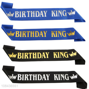 Hot Selling Birthday Boy Sash Satin Party Sashes for Men