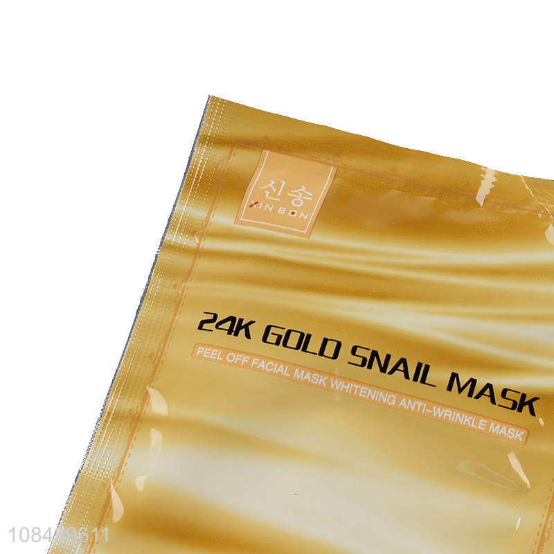 China market 24k gold snail mask peel off facial mask