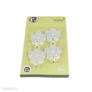 New arrival flower shape white bathroom sticky hooks