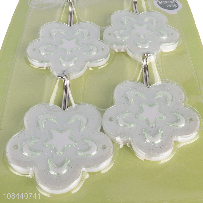 New arrival flower shape white bathroom sticky hooks