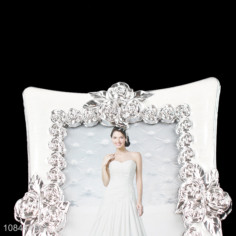 Most popular plating plastic photo frame for tabletop decoration