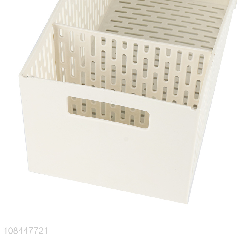 Factory price plastic white storage basket for household