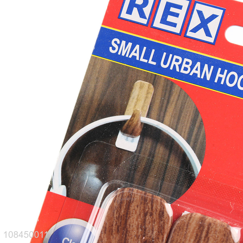 New arrival removable wood grain hooks home sticky hooks