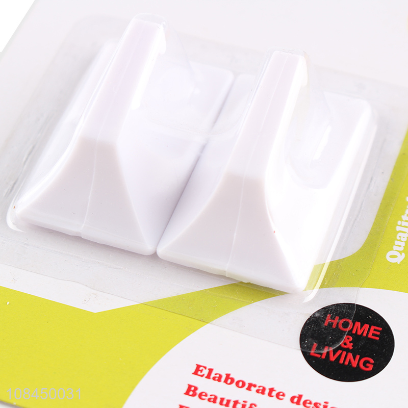 Hot sale white mug hooks 2pcs plastic sticky hooks