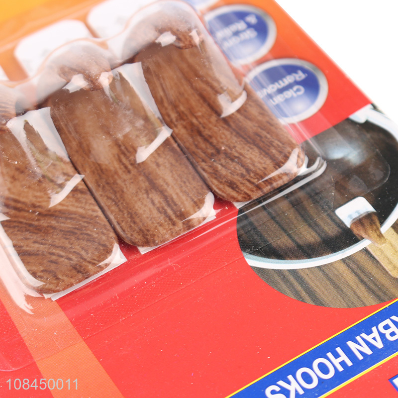 New arrival removable wood grain hooks home sticky hooks