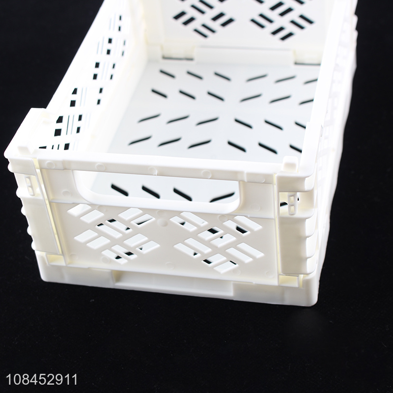 Best seller white simple hollow out folding storage basket