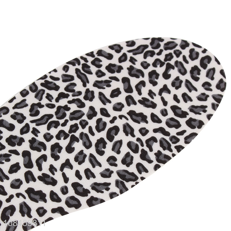 Hot selling leopard print latex insoles shock absorption massage insoles