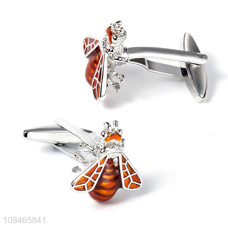 Hot selling fashion bees fun decorative cufflinks