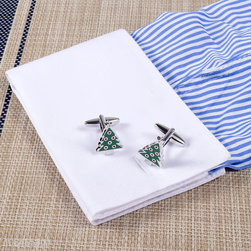 China market christmas tree cufflinks festival sleeve button