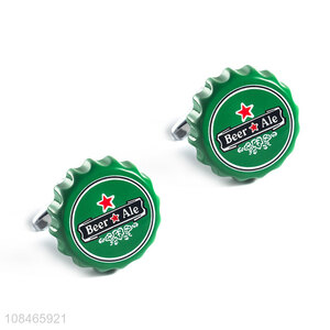 High quality fun bottle cap shaped business suit cufflinks