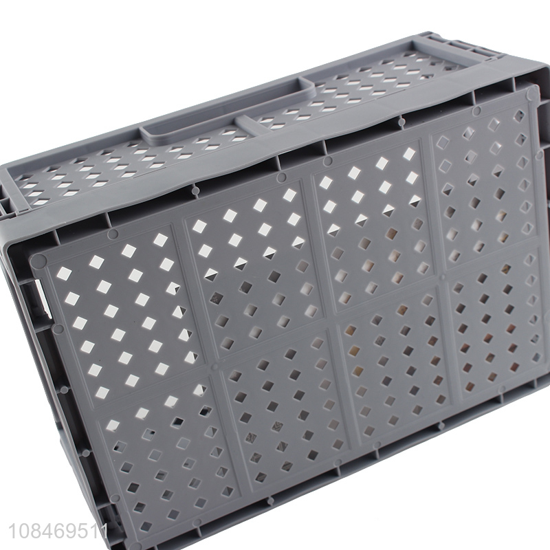 Top quality plastic space saving storage basket with handle