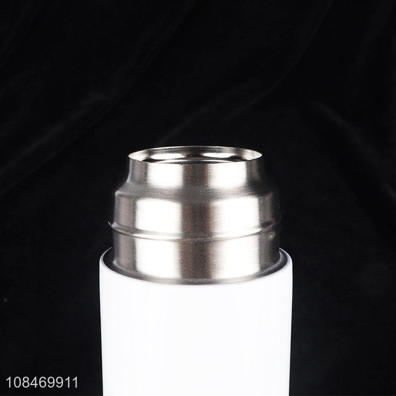 Good quality white stainless steel vacuum cup water mug with handle