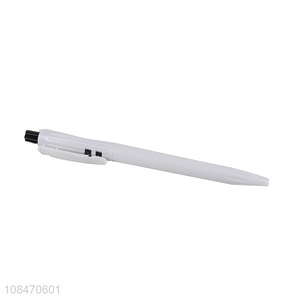 Factory direct sale white plastic ballpoint pen for writing supplies