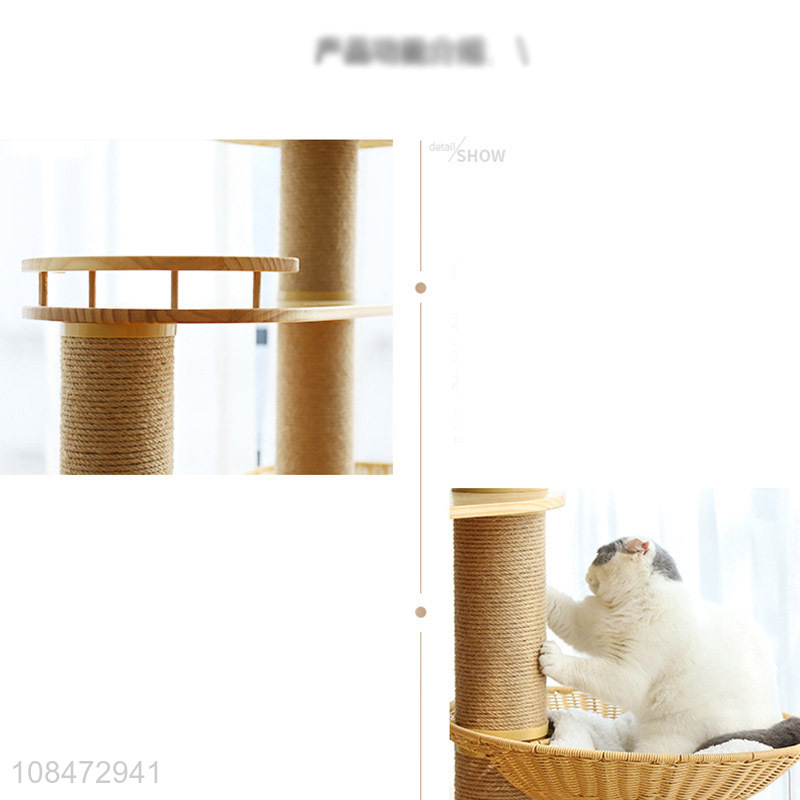 Top products pets supplies solid wood cat climbing frame