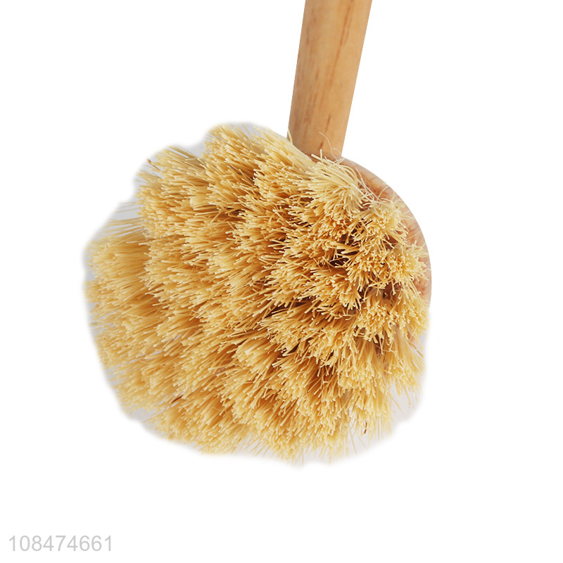 Popular products wooden handle pot cleaning brush for kitchen