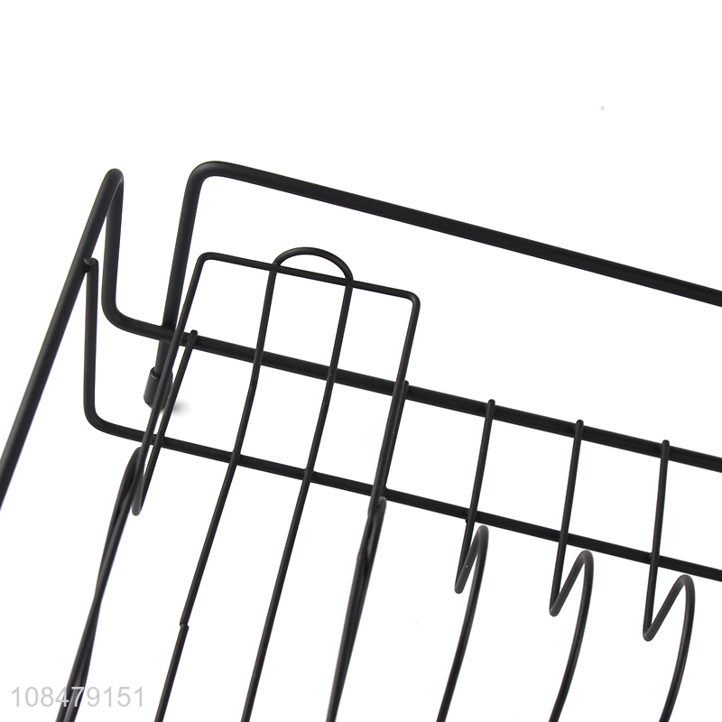 New products kitchen iron wire dish drying rack with cutlery holder