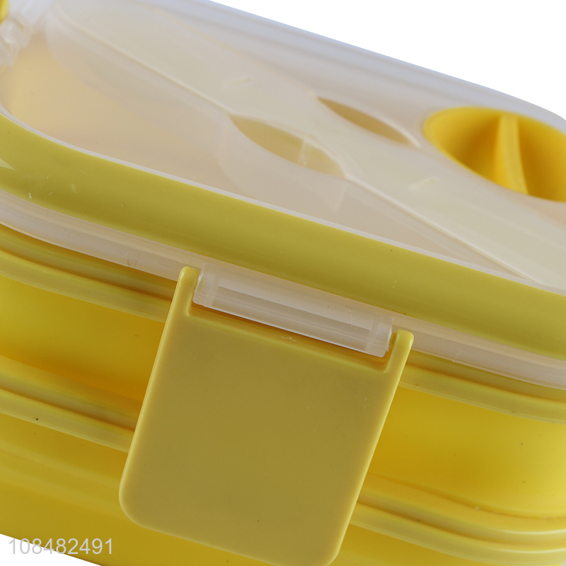 New arrival collapsible silicone lunch box with airtight lid