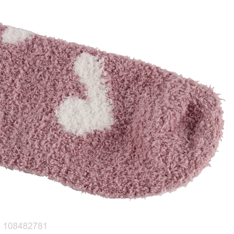 New products warm coral fleece sleeping socks for women girls