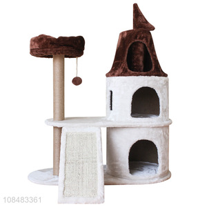 Wholesale soft plush castle cat nest cat climbing rack