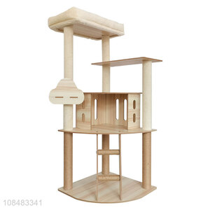 China supplier cute wooden cat climbing frame