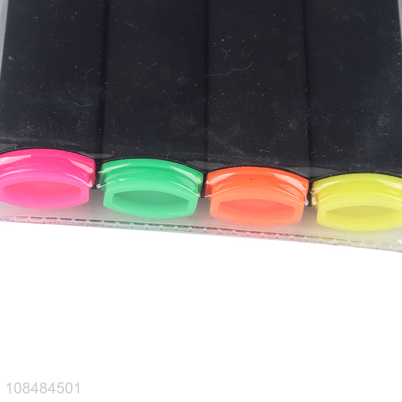 Wholesale 4 pieces fluorescent ink highlighters for office school